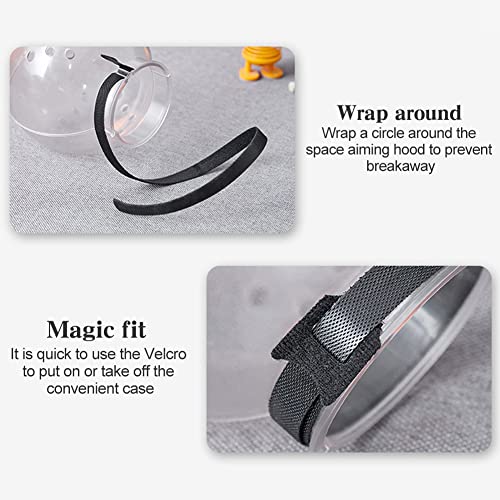 Image of Cat Muzzle with Breathable Hood, Transparent Anti-Bite Astronaut-Style Face Cat Mask Hood for Grooming & Bathing, Trimming Nails, Prevent from Small Dog Cats Biting and Chewing, for Neck 7.36-8.94''