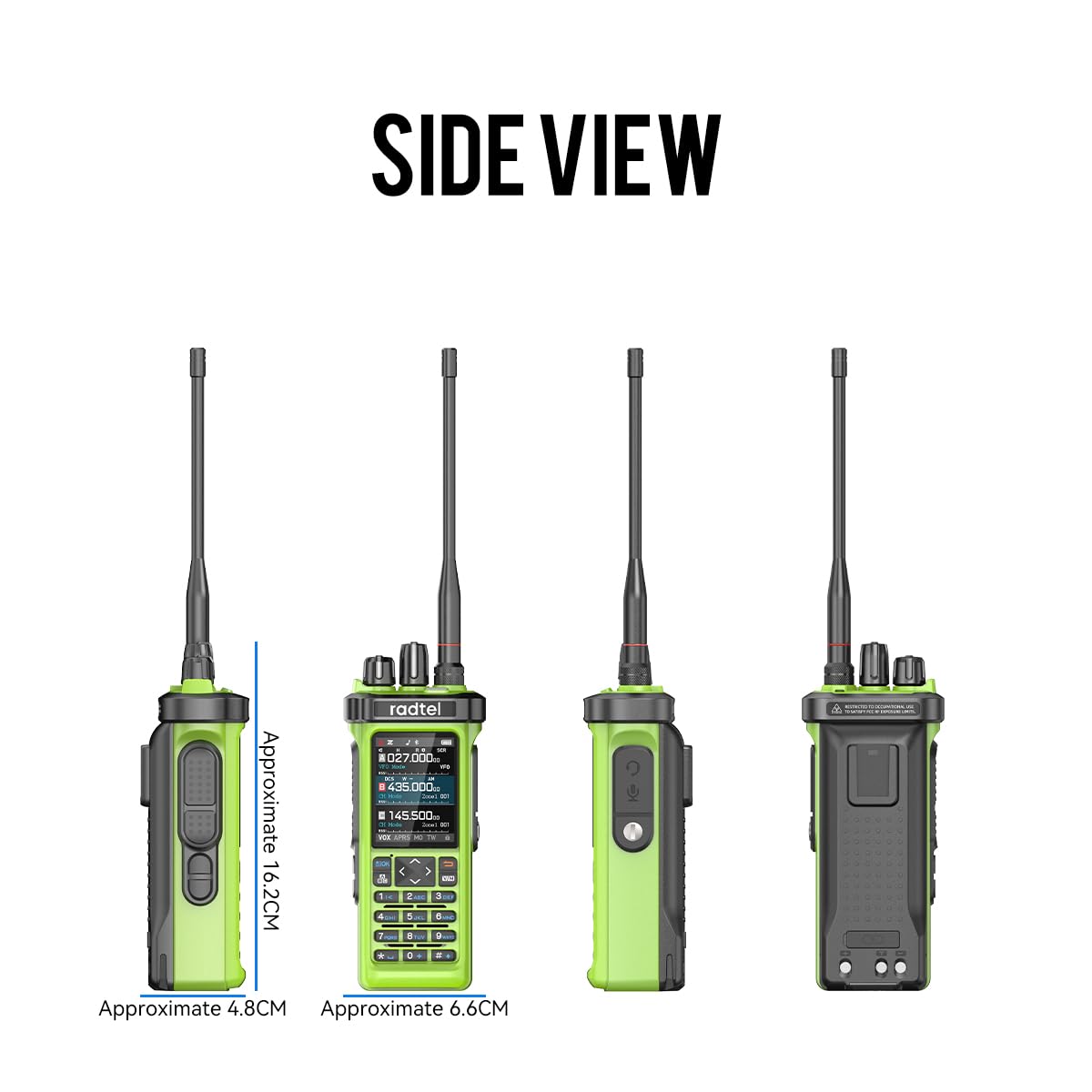 Radtel RT-950 Pro Ham Radio TX GPS/APRS, 10W Walkie Talkie Long Range Handheld Two Way Radio, Am/FM/CB/SW/MW/LW RX, Bluetooth App Programming, NOAA, Spectrum Analyzer，Green (with Programming Cable)