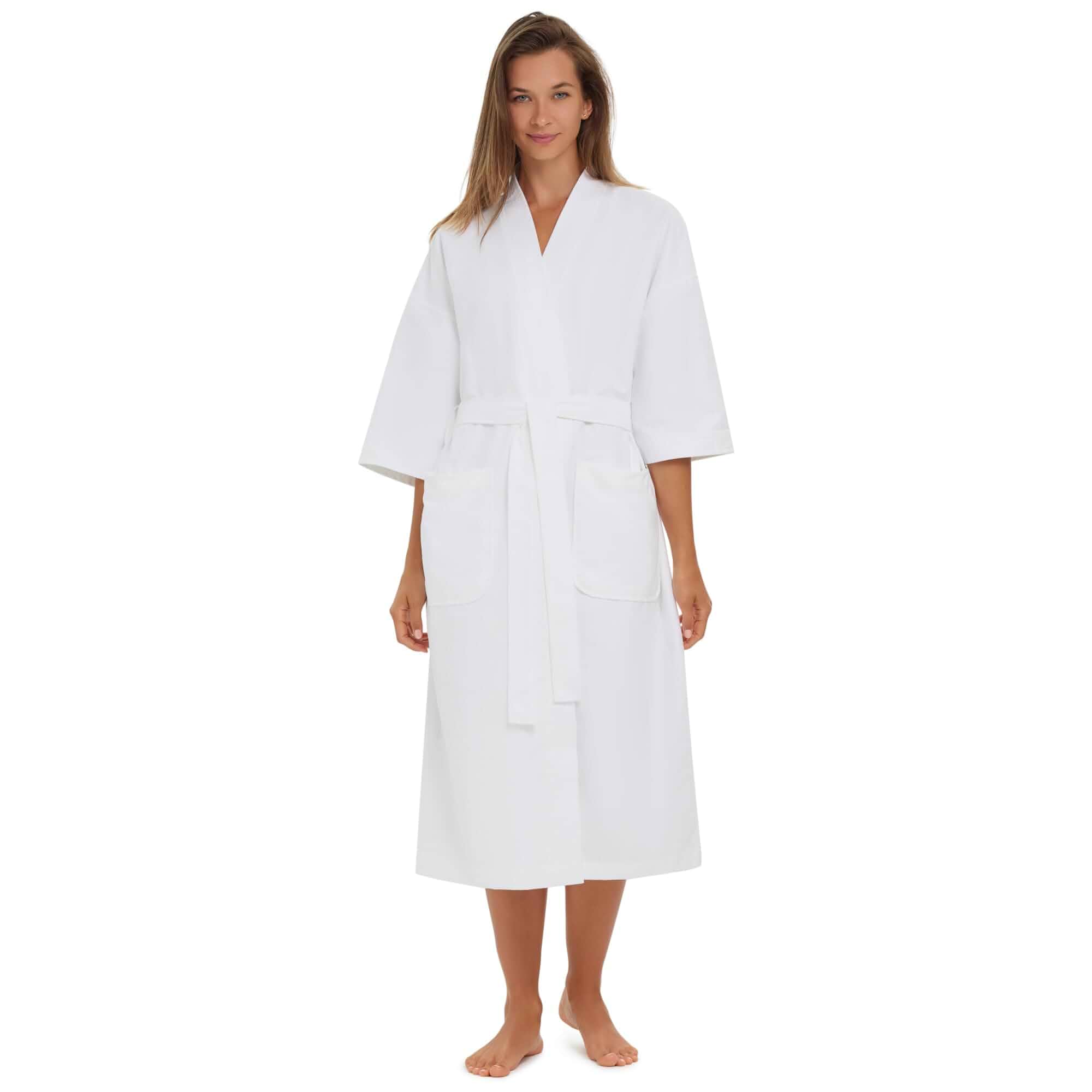 MONARCH Chamois Microfiber Spa Kimono Robe with Pockets for Men or Women Soft Lightweight Fabric with Classic Kimono Design, Generously Sized Hotel & Spa Robe with Pockets, Machine Washable
