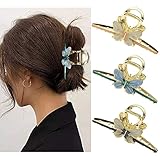 Claw Hair Jaw Clips Barrettes - 3 Pcs No Slip Claw Clip Hair Clamp Grips for Women Girls Jaw Clips C