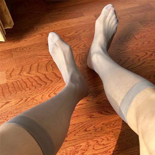 Mens Ultrathin Nylon Sheer Suit Sock Business Dress Socks with Reinforced Toe Solid Plain Thin Formal Dress Stockings4
