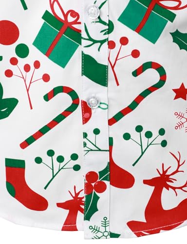 JOGAL Mens Christmas Shirts Santa Claus Party Long Sleeve Button Down Shirts4