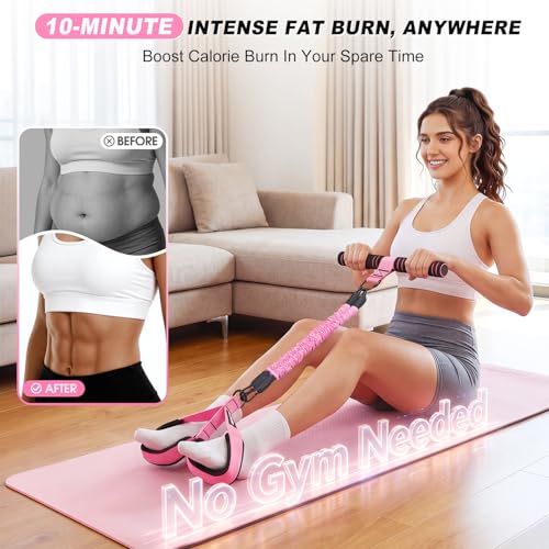 Image of WOQQW Multifunction Pedal Resistance Band with Handle, Upgraded 3 Tube Adjustable Foot Resistance Bands for Core, Arm, Legs, Body Puller Trainer - Sit Up Exercise Equipment for Women Men