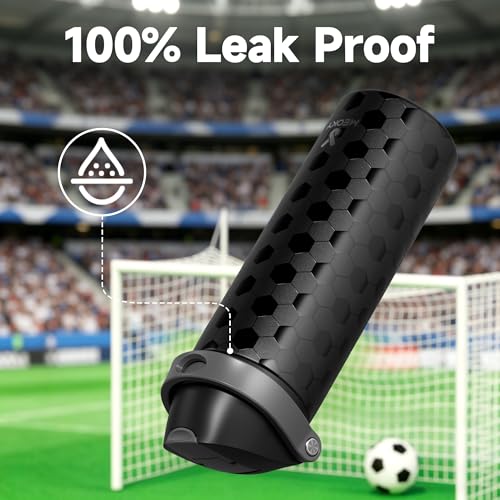 Image of 24 oz Insulated Water Bottle for Sports: Meoky Stainless Steel Soccer Water Bottle with 2-in-1 Lid - Leak Proof, Cold for 24 Hours, Fits in Car Cup Holder, Soccer Gifts for Boys Girls, Arena Night