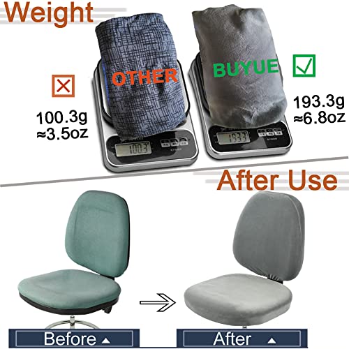 Buyue Task Office Chair Cover, Super Soft Velvet Stretch Washable Computer Desk Armless Chair Slipcover Dustproof Protectors (Set Of Dark Grey) #TOP3