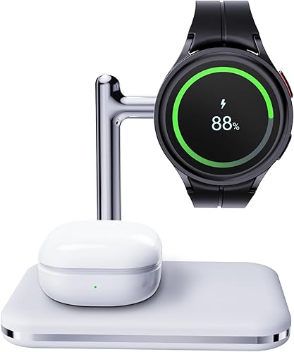 Soporte de carga 2 en 1 para Samsung Watch y auriculares, base de carga plegable compatible con Galaxy Watch 66 ClassicWatch 55 Pro5 Classic43Active