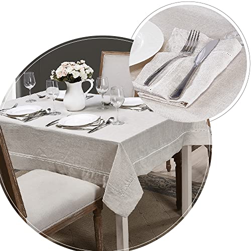 Simple&Opulence 100% Linen Napkins - (Pack Of 4) - Premium (Hemstitch Border) Reusable Washable Durable Daily Use For Dinner/Party/Picnic/Wedding - Linen, 18 X 18 Inch #TOP2