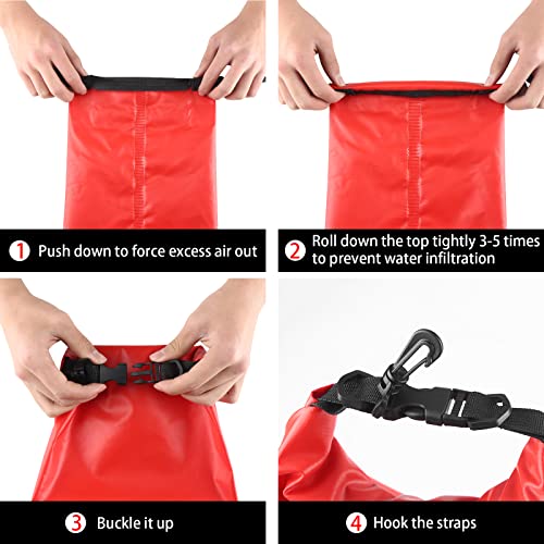 Well-Strong 228Pcs Waterproof First Aid Kit Boat Emergency Kit With Buckles For Fishing Kayaking Boating Swimming Camping Rafting Beach Red 3L #TOP4