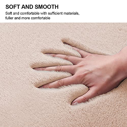 Rainlin Ultra Soft Fluffy Faux Fur Sheepskin Area Rug Modern 2X6 Living Room Fur Runner Rugs Shaggy Beside Rugs Warm Faux Fur Couch Cover For Sofa And Bay Window, Beige #TOP4