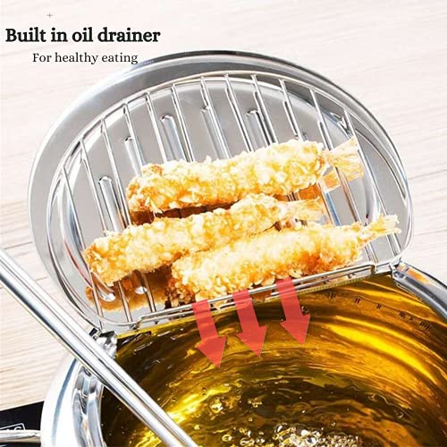 image for FLAWSOME KITCHEN Japanese Deep Fryer Pot - Cookware with Thermometer &