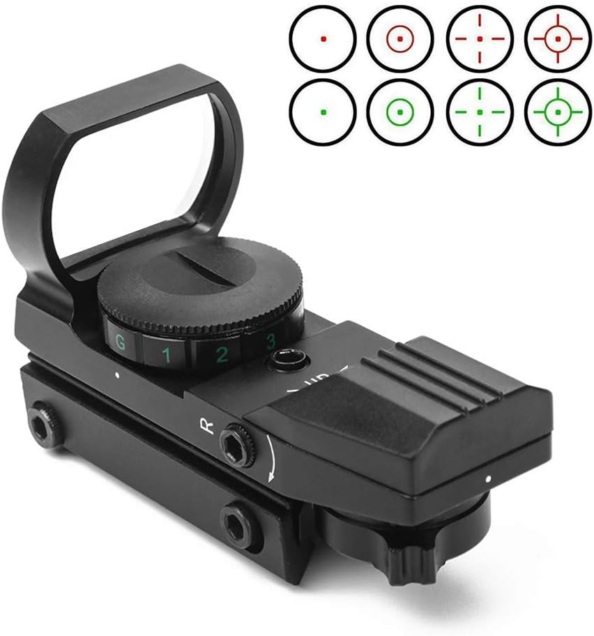Red Green Dot Sight, Adjustable 4 Reticles Reflex Sight Scope with 20mm Mount Rail : Sports & Outdoors