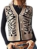 Women's Leopard Knit Sweater Vest – Button Down Sl... #1