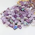 Mosaic Tiles 200 g Pack of Crystal Glass Mosaic Mosaic Tile Supplies for Home Decoration, DIY Crafts, Plates, Picture Frames, Flowerpots –Irregular Tiles (Purple)