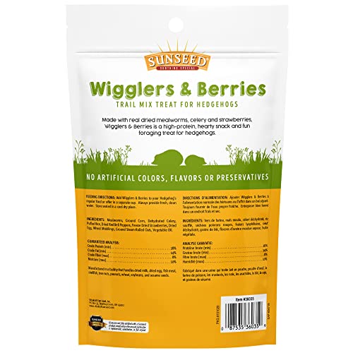 Sunseed Vita Prima Wigglers & Berries Hedgehog Treat - Mealworms for Hedgehogs - Small Animal Trail Mix Snack - Image 3