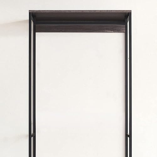 Miniatura 3 de TURRIDU Armario de madera y metal con un cajón, para sala de estar, dormitorio, gris rústico