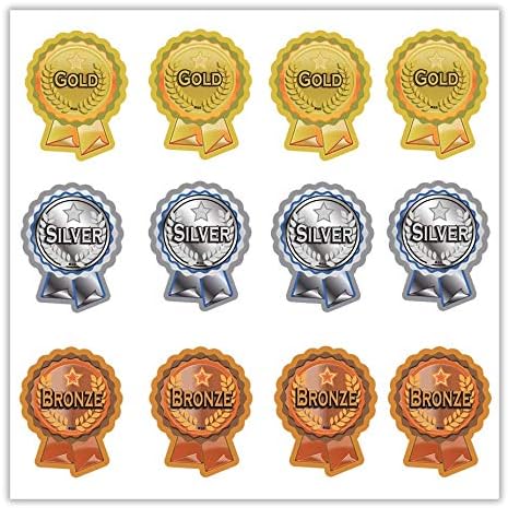 SuperStickers Gold, Silver and Bronze Rosette Stickers (120 Stickers), Gold-coloured - Image 3