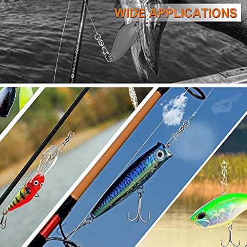 Image of Atibin High Strength Fishing Swivels Tackle Stainless Connector Fishing Snaps Swivel Steel Lock Snap Swivels Saltwater Line Lure Connector 25pcs 108lbs