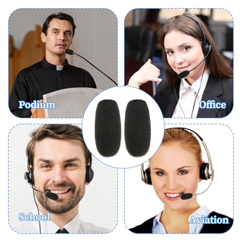 Giantree Schaumstoff Mikrofon Windschutz, 10 Stück Ersatz-Windschutz, Revers Headset Mikrofon Schwamm Mini Schaumstoffabdeckung Schild Schutz für verschiedene Headset