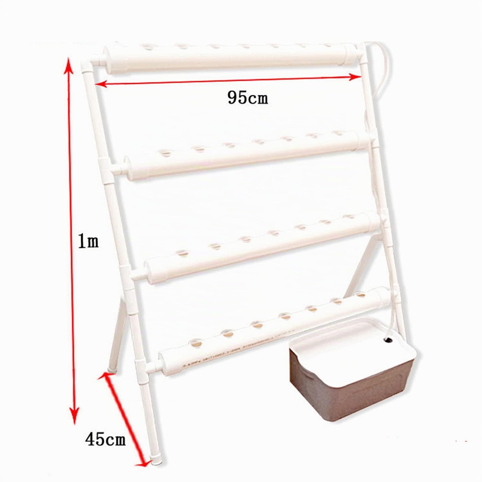 Hydroponic Grow Kit 36 fori 4 tubi. Sistema di piante idroponiche in PVC idroponico Pipe Home Sistemi di coltivazione delle piante senza terra per verdure idroponiche, insalata, fiori frutta pavimento