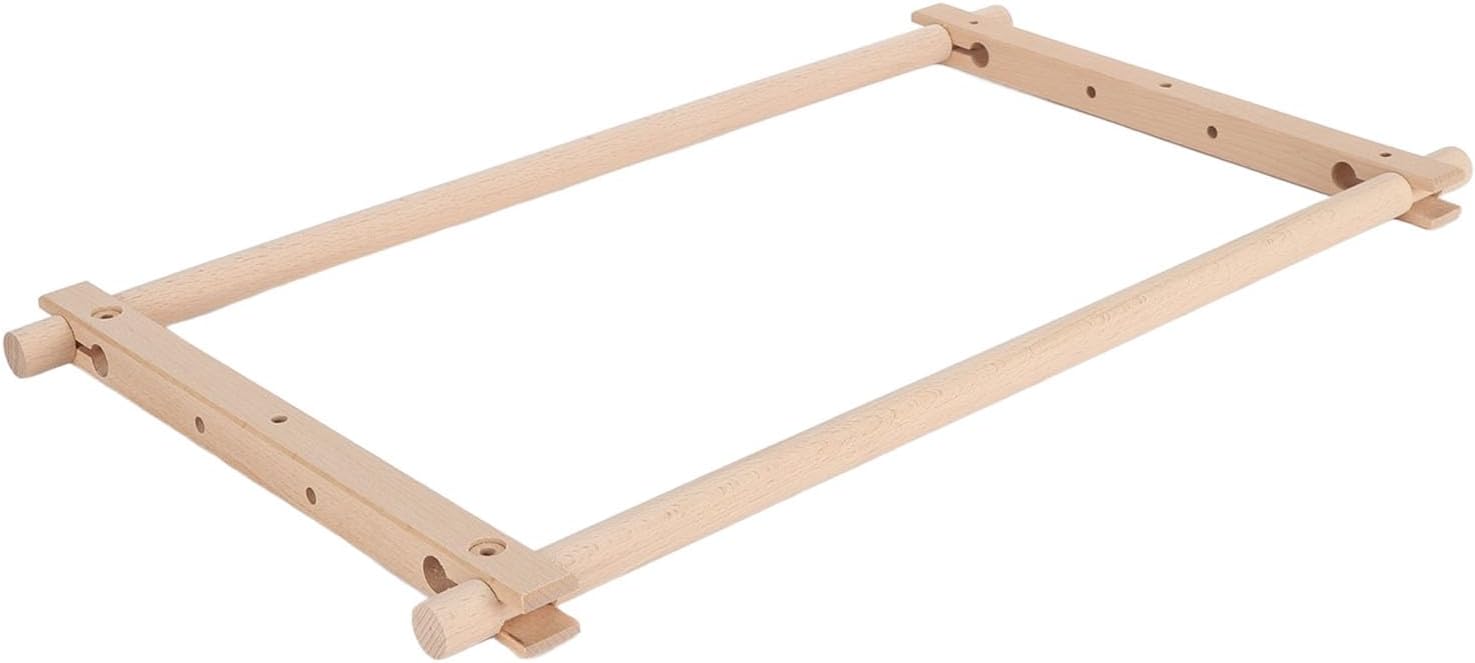 Cross Stitch Frame Rectangular Removable Wood Needlework Stretcher Frame Quilting Hoop Stand for Needlepoint Embroidery Tapestry Crafting Beginners Professionals Beech Wood