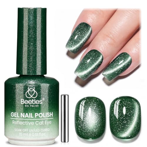 Beetles Emerald Green Cat Eye Gel Nail Polish