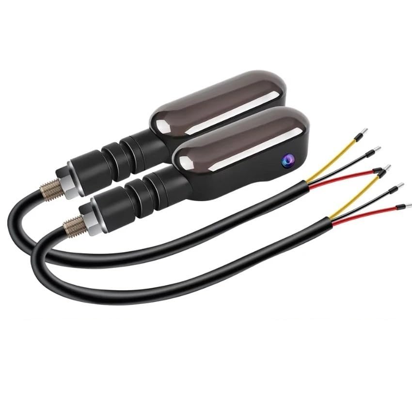 Clignotant pour moto LED séquentiel universel : Lot de 2 feux à projection couleur pour motard