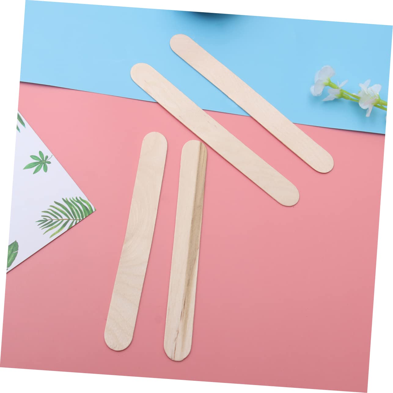 Outanaya 50pcs Essential Waxing Kit for Women Wooden Hair Removal Sticks Spatula for Salon Home Use