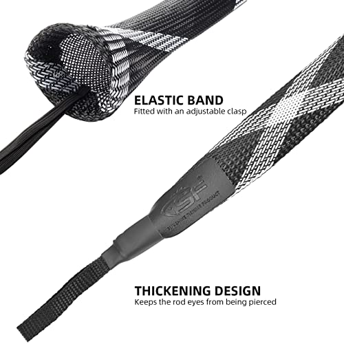 Image of SF Fishing Rod Sock Fishing Rod Sleeve Rod Cover Braided Mesh Rod Protector Pole Gloves Fishing Tools for Spinning Fishing Rod,Casting Rod,Musky Rod, Ice Rod, Fly Rod, Spey Rod