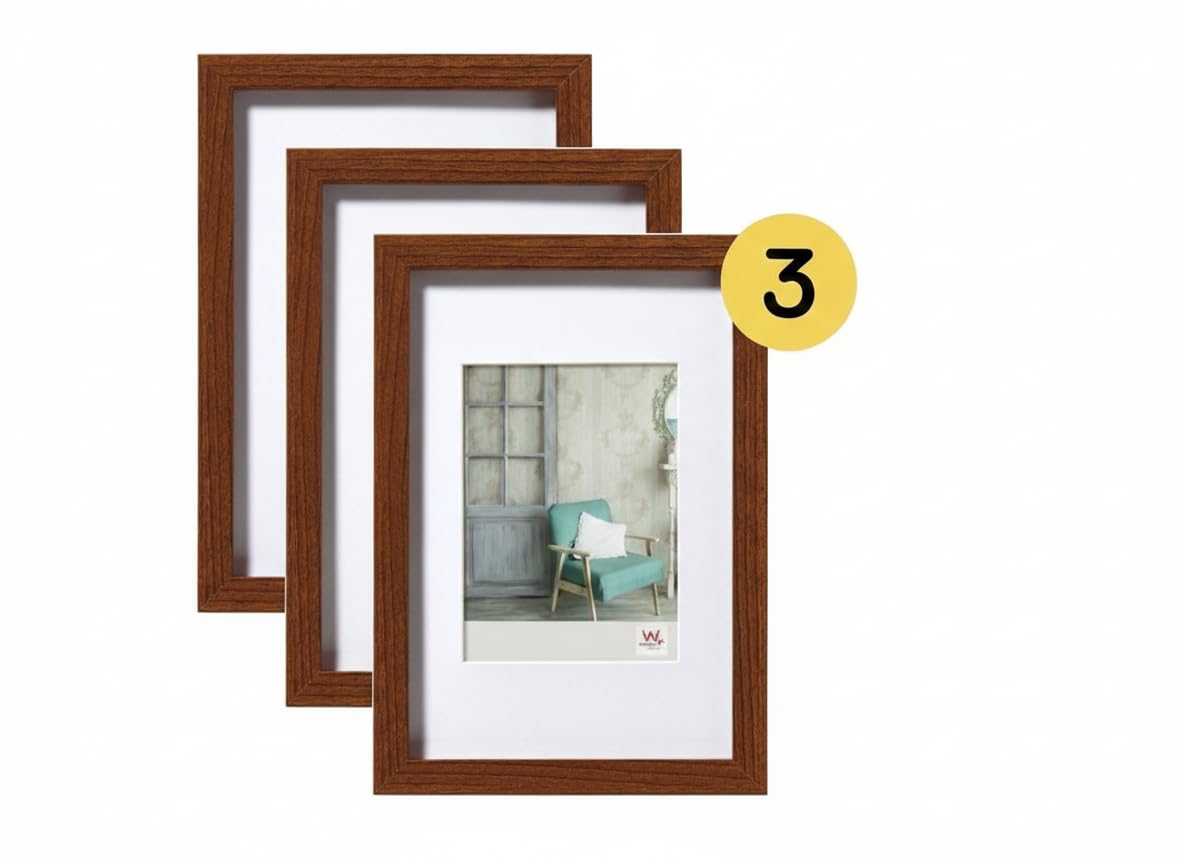 walther design Bilderrahmen nussbaum, 20x30 cm 3er Pack Stockholm Holzrahmen EA030N3