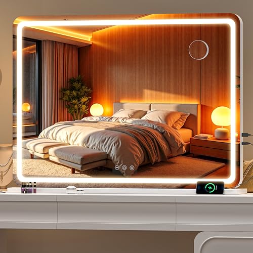 Lighted Vanity Mirror with LED Dimmable Touch USB
