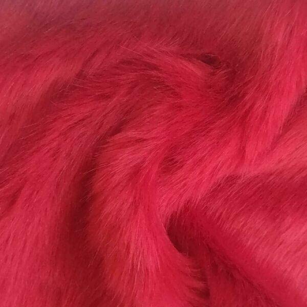 Tissu en fausse fourrure de luxe Rouge de Noël suisse au mètre pour couture et plaid
