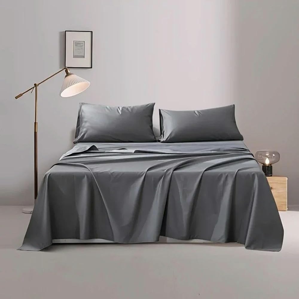 Drap plat coton king size drap uni lit 260x280 maison et hôtel
