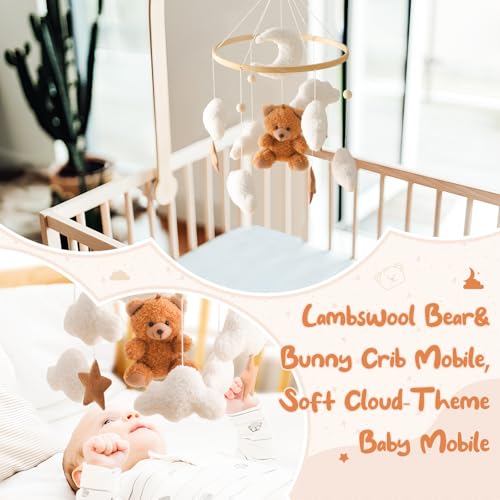 Baby-Mobile-for-Crib-Bear-Cloud-Crib-Mobile-Handmade-Furry-Nursery-Mobile-Gender-Neutral-Crib-Toy-Hanging-for-Nursery-Decor-Accessories