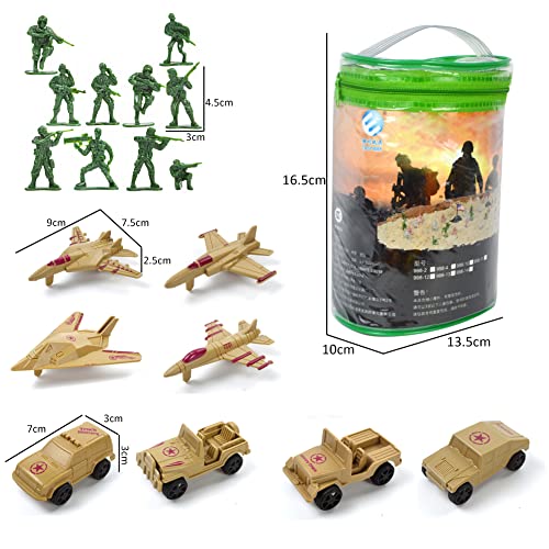 64Pcs Army Men Army Soldier Plastic Toys,Military Action Figures Playset With Mini Tank Vehicles Panzer Anti-Air Planes,Helicopter Soldier Figures And Accessories For Kids Boys And Girls #TOP5