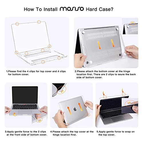 MOSISO Compatible with MacBook Pro 13 inch Case M2 2023, 2022, 2021-2016 A2338 M1 A2251 A2289 A2159 A1989 A1708 A1706, Plastic Hard Shell&Keyboard Cover&Screen Protector&Storage Bag, Crystal Clear - Image 4