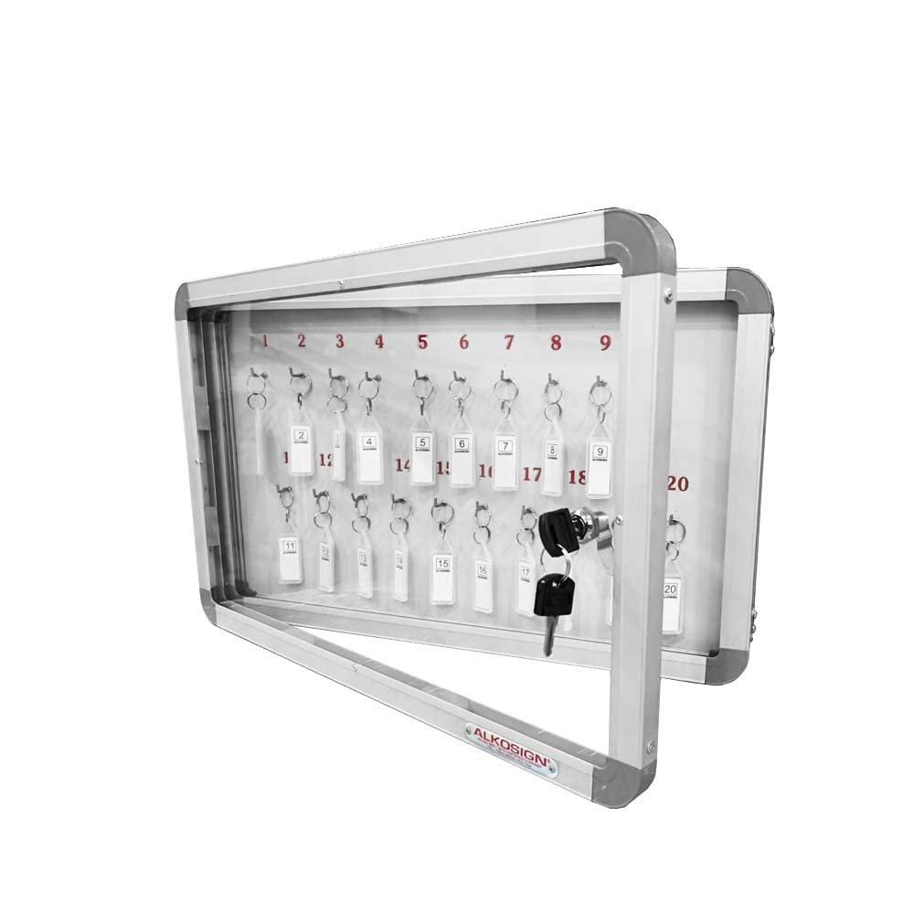 ALKOSIGN Wall Mounted Steel Key Holder/Key Storage Box with