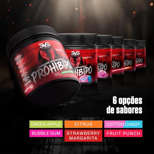 3VS Nutrition Pré Treino Prohibido 360g Sabor Ponche de Frutas