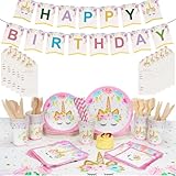 🦄【Perfecto para todas las ocasiones】muy bien hecho con un hermoso color y un elegante diseño de decoración de fiesta de unicornio, es perfecto para las decoraciones de la mesa de la fiesta de cumpleaños de sus niñas, o usarlo para shower, primera fiesta de cumpleaños, picnics, Navidad, reuniones, al aire libre eventos y más. ¡Haz una fiesta hermosa y memorable con nuestro lindo set de suministros para fiesta de unicornio!