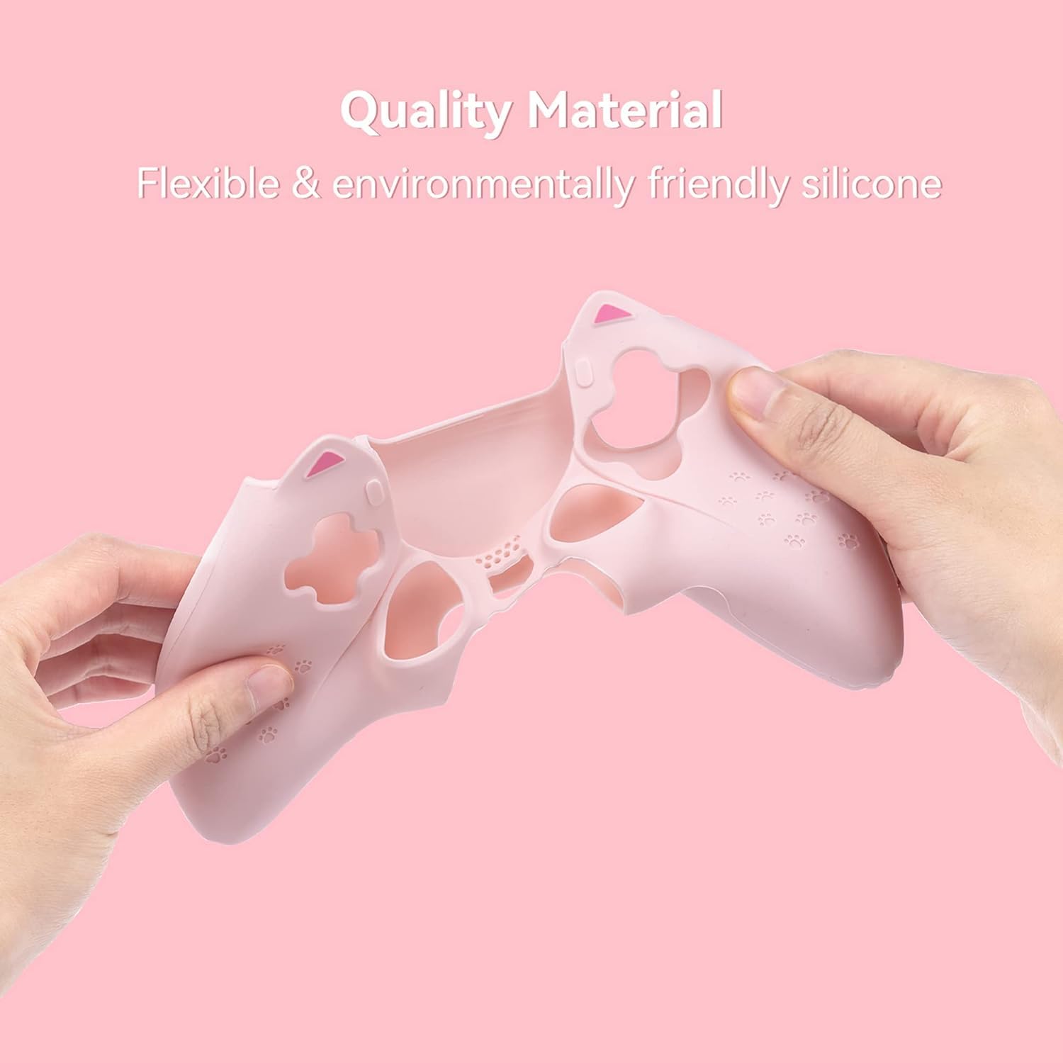 GeekShare Custodia protettiva in silicone antiscivolo per PS 5 per controller PS5 con zampa di gatto