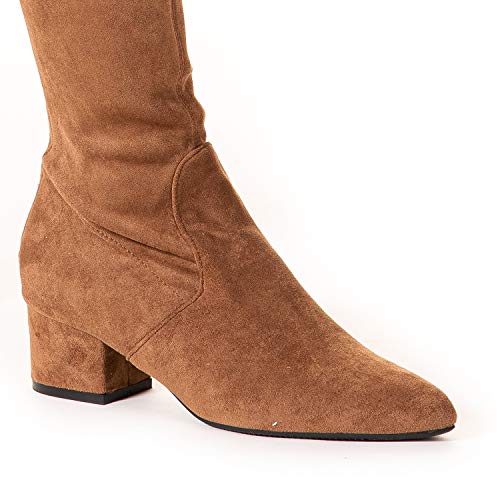N.n.g Women Boots Winter Over Knee Long Boots Fashion Boots Heels Autumn Quality Suede Comfort Square Heels Us Size (Brown 2 Inch, Numeric_9) #TOP5