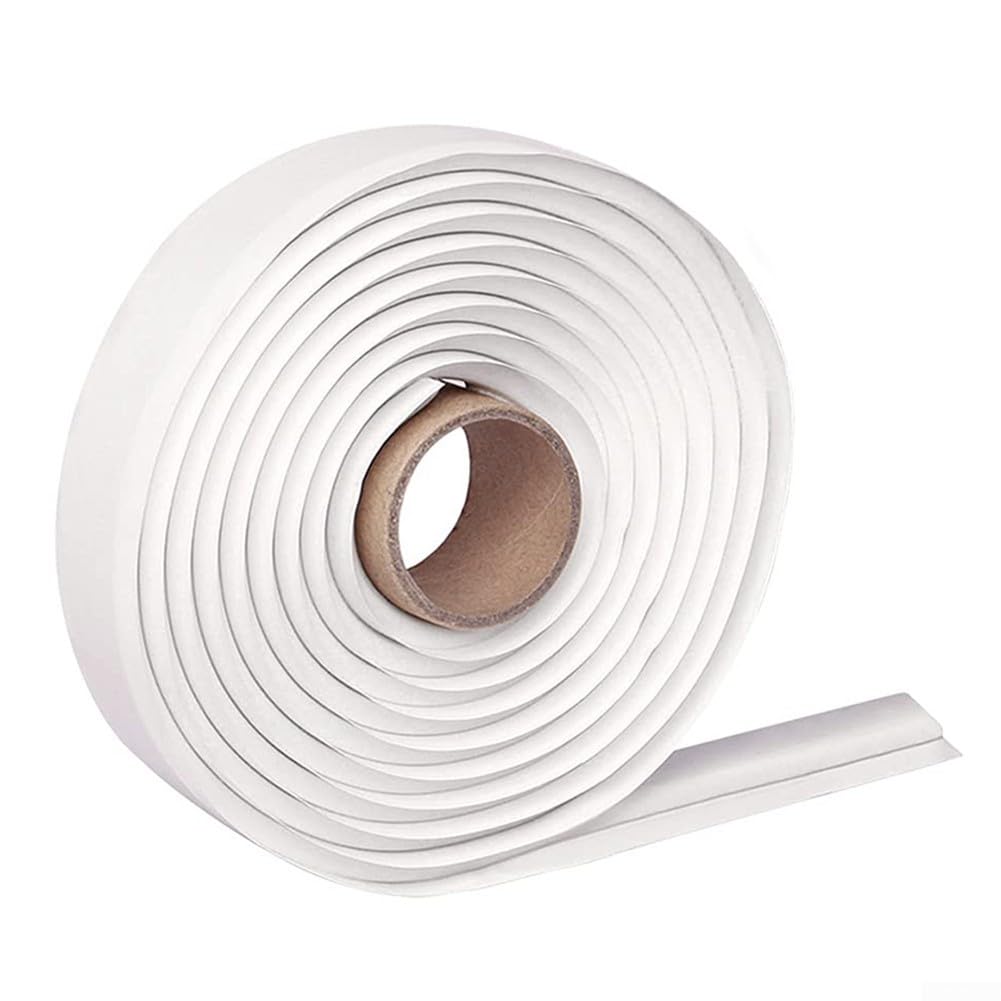 White Rubber Seal Tape Toilet Installation 1.68m x 16mm, Strong Adhesion Caulk Strip Bidet Sink Dishwasher, Waterproof Leak Proof Fixing Band