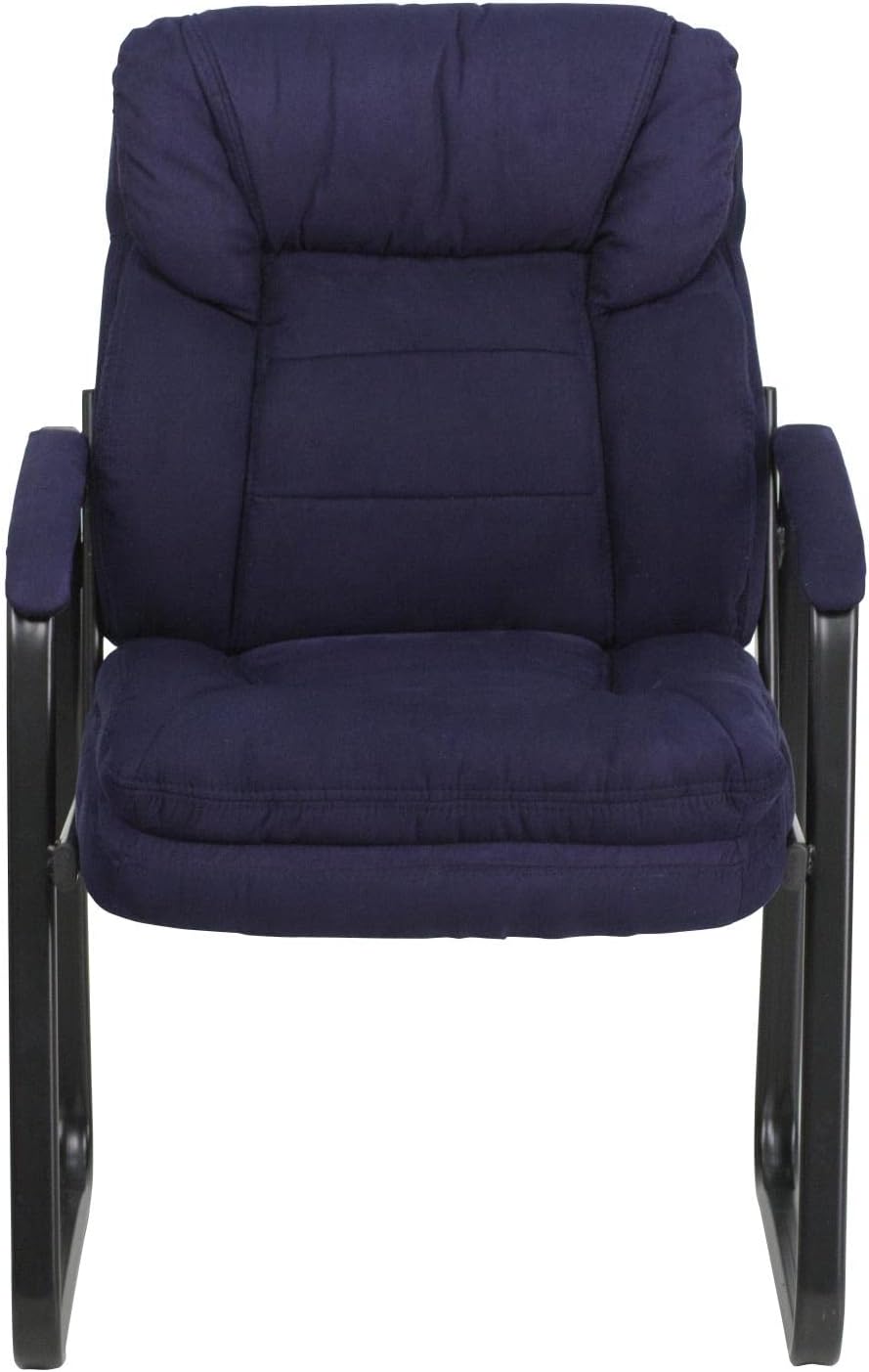 Flash Furniture Brown Microfiber Executive Side Reception Chair with Lumbar Support and Sled Base : Office Products