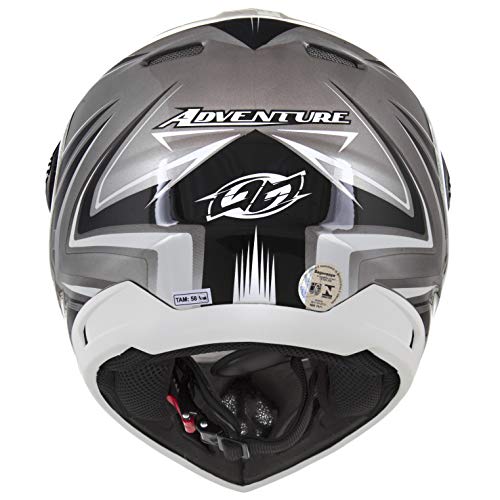 Pro Tork Capacete Th1 Vision Adventure 58 multicor (Prata/Branco/Preto)