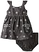 Calvin Klein Baby Girls' Black Printed Top with Diaper Short