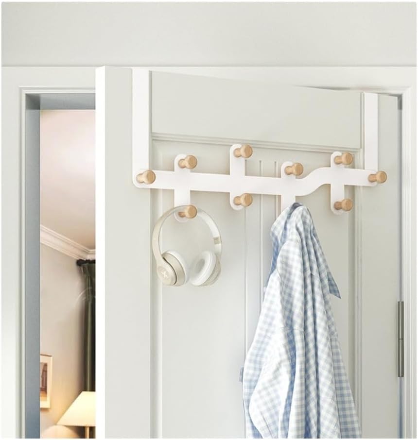 Hat Rack for Wall No Drill Door Hooks, 10 Hooks Coat Rack for Bedroom Entryway Clothes Storage