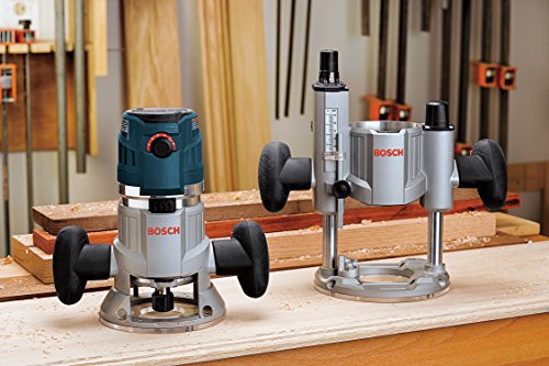 Bosch MRC23EVSK Combination Router - 15 Amp 2.3 Horsepower Corded Variable Speed Combination Plunge & Fixed-Base Router Kit with Hard Case and RA1181 Benchtop Router Table