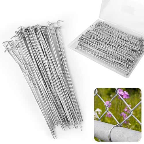 U0U 8.27inch 60 Packs Chain Link Fence Ties Heavy Duty 14 Gauge Aluminum Fence Ties Chain Link Fence Parts for Chain Link Fence Garden Fence and Dog Fence (8.27inch/60 Packs)