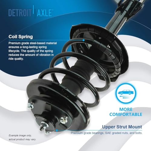 Image of Detroit Axle - Struts Shocks for Acura 2003-2006 MDX, 2 Struts with Coil Springs Assembly 2 Rear Shock Absorbers 2004 2005 Replacement Suspension Kit