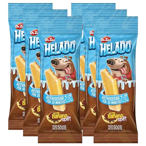 Schecker Hundesnack - HELADO Hunde Kau EIS - Bananen Split - 30 Minuten kühlen oder einfrieren - fertig! - Hundeeis - 5 Stück