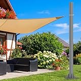 Technologie de connexion innovante : mât en acier pour voile d'ombrage avec raccord breveté à friction (pas de faiblesses de filetage). Absorbe 50 % de charge en plus que les mâts traditionnels pour voile d'ombrage. Idéal pour la fixation de voile d'ombrage multicouche en cas de tempête.